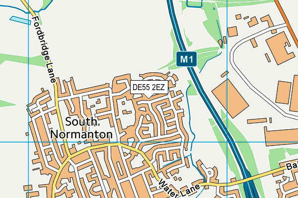 DE55 2EZ map - OS VectorMap District (Ordnance Survey)