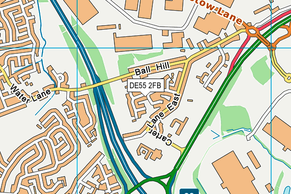 DE55 2FB map - OS VectorMap District (Ordnance Survey)