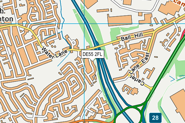 DE55 2FL map - OS VectorMap District (Ordnance Survey)