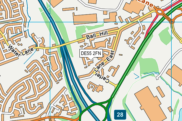 DE55 2FN map - OS VectorMap District (Ordnance Survey)