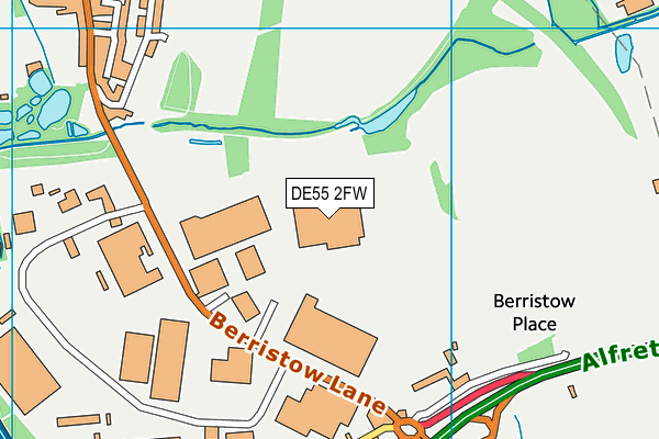 DE55 2FW map - OS VectorMap District (Ordnance Survey)