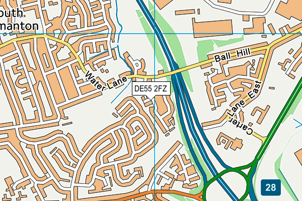 DE55 2FZ map - OS VectorMap District (Ordnance Survey)
