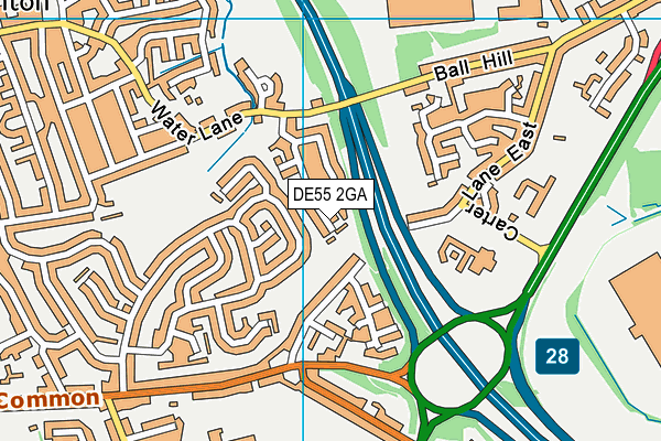 DE55 2GA map - OS VectorMap District (Ordnance Survey)