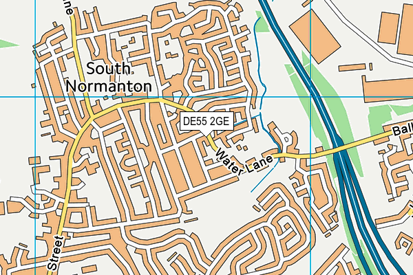 DE55 2GE map - OS VectorMap District (Ordnance Survey)
