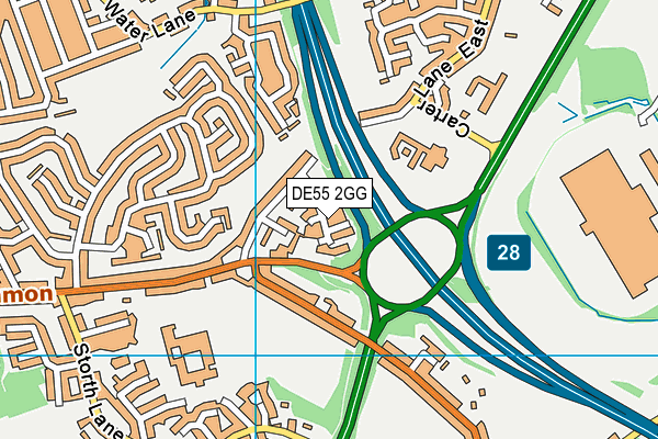 DE55 2GG map - OS VectorMap District (Ordnance Survey)
