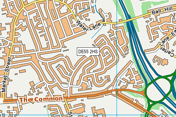 DE55 2HS map - OS VectorMap District (Ordnance Survey)