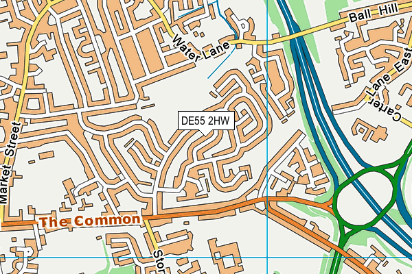 DE55 2HW map - OS VectorMap District (Ordnance Survey)