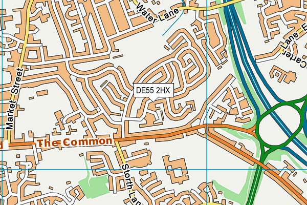 DE55 2HX map - OS VectorMap District (Ordnance Survey)