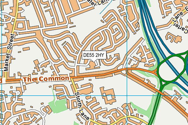 DE55 2HY map - OS VectorMap District (Ordnance Survey)