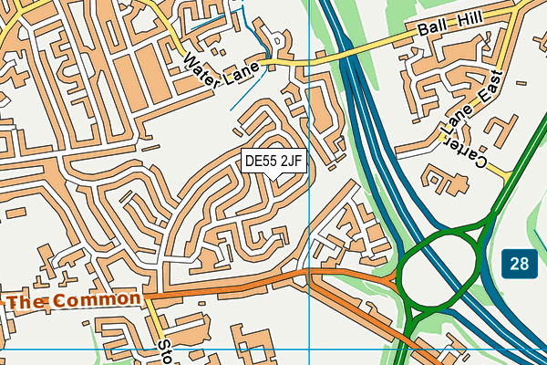 DE55 2JF map - OS VectorMap District (Ordnance Survey)