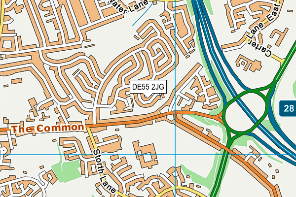 DE55 2JG map - OS VectorMap District (Ordnance Survey)