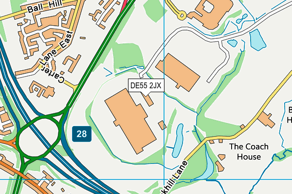 DE55 2JX map - OS VectorMap District (Ordnance Survey)