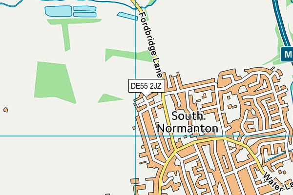 DE55 2JZ map - OS VectorMap District (Ordnance Survey)