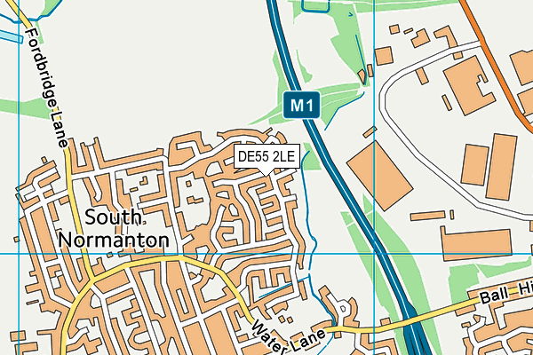 DE55 2LE map - OS VectorMap District (Ordnance Survey)