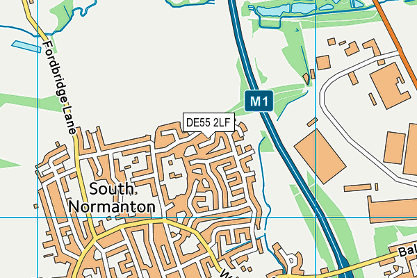 DE55 2LF map - OS VectorMap District (Ordnance Survey)