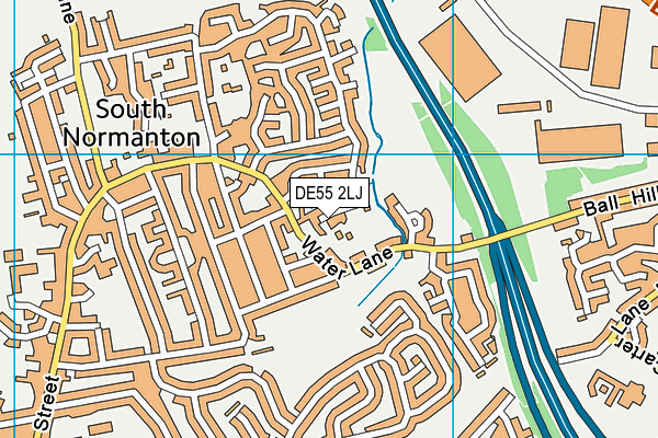 DE55 2LJ map - OS VectorMap District (Ordnance Survey)