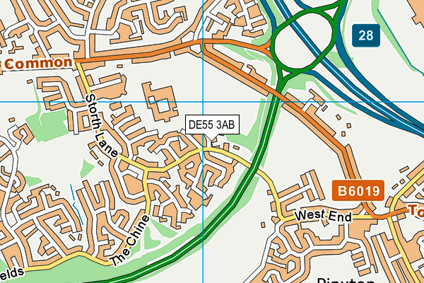 DE55 3AB map - OS VectorMap District (Ordnance Survey)