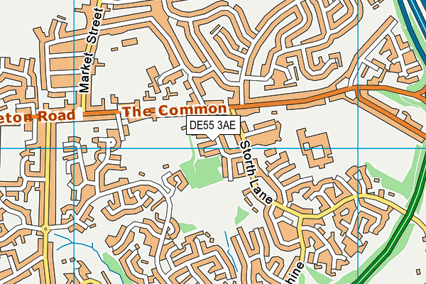 DE55 3AE map - OS VectorMap District (Ordnance Survey)