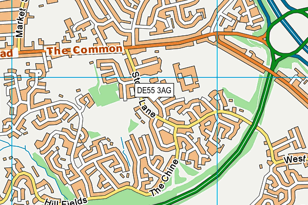 DE55 3AG map - OS VectorMap District (Ordnance Survey)