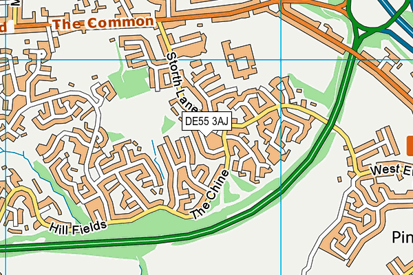 DE55 3AJ map - OS VectorMap District (Ordnance Survey)