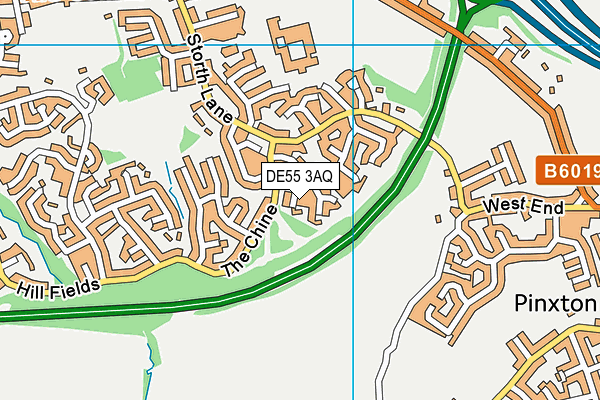 DE55 3AQ map - OS VectorMap District (Ordnance Survey)