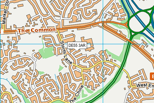 DE55 3AR map - OS VectorMap District (Ordnance Survey)
