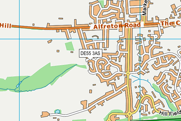 DE55 3AS map - OS VectorMap District (Ordnance Survey)