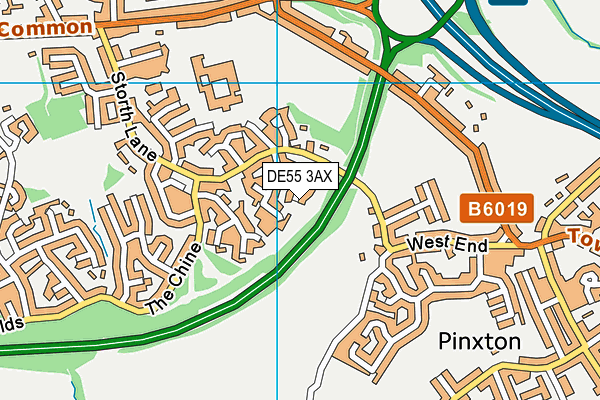 DE55 3AX map - OS VectorMap District (Ordnance Survey)
