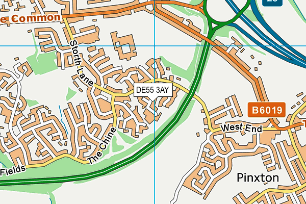 DE55 3AY map - OS VectorMap District (Ordnance Survey)