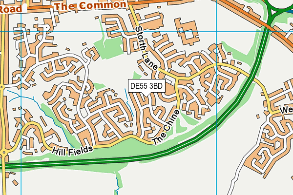 DE55 3BD map - OS VectorMap District (Ordnance Survey)