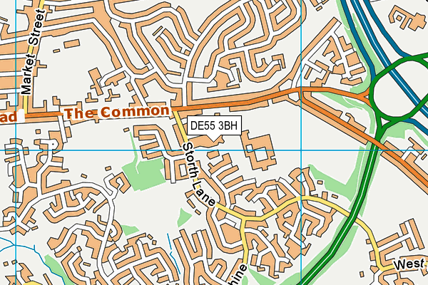 DE55 3BH map - OS VectorMap District (Ordnance Survey)