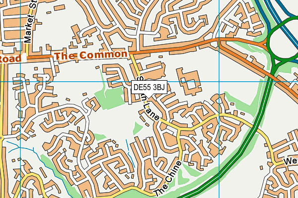 DE55 3BJ map - OS VectorMap District (Ordnance Survey)