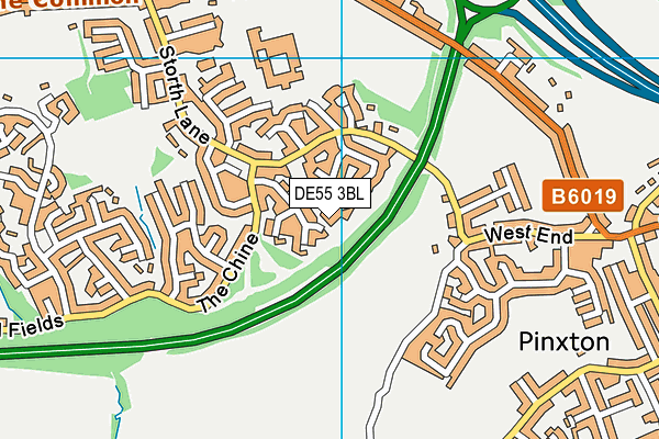 DE55 3BL map - OS VectorMap District (Ordnance Survey)