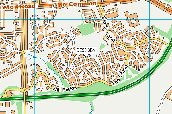 DE55 3BN map - OS VectorMap District (Ordnance Survey)