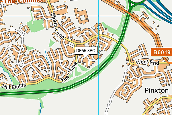 DE55 3BQ map - OS VectorMap District (Ordnance Survey)
