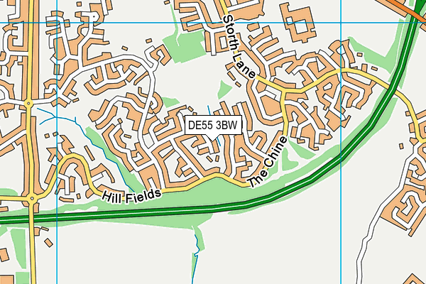 DE55 3BW map - OS VectorMap District (Ordnance Survey)