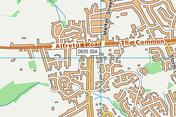 DE55 3DA map - OS VectorMap District (Ordnance Survey)