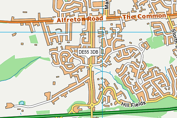 DE55 3DB map - OS VectorMap District (Ordnance Survey)
