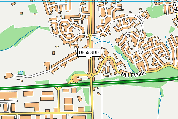 DE55 3DD map - OS VectorMap District (Ordnance Survey)