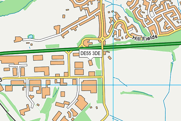 DE55 3DE map - OS VectorMap District (Ordnance Survey)