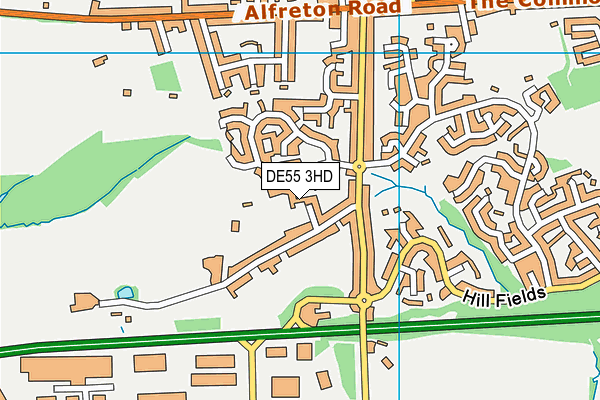 DE55 3HD map - OS VectorMap District (Ordnance Survey)