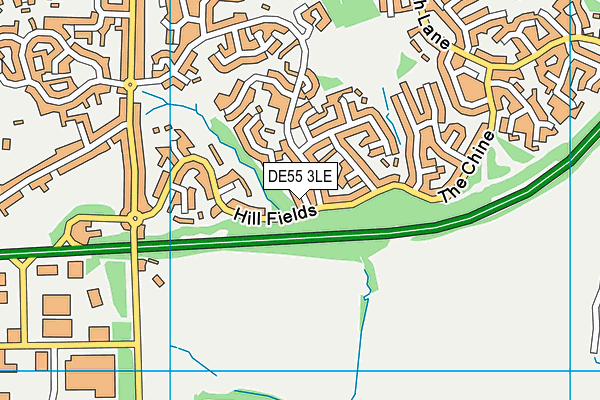 DE55 3LE map - OS VectorMap District (Ordnance Survey)