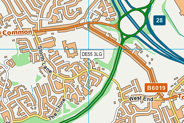 DE55 3LG map - OS VectorMap District (Ordnance Survey)