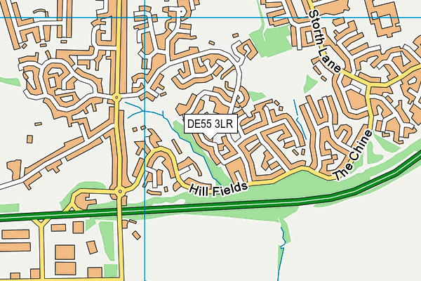 DE55 3LR map - OS VectorMap District (Ordnance Survey)