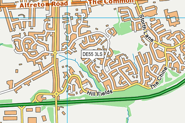 DE55 3LS map - OS VectorMap District (Ordnance Survey)