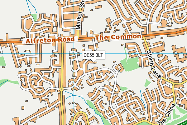 DE55 3LT map - OS VectorMap District (Ordnance Survey)