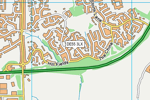 DE55 3LX map - OS VectorMap District (Ordnance Survey)
