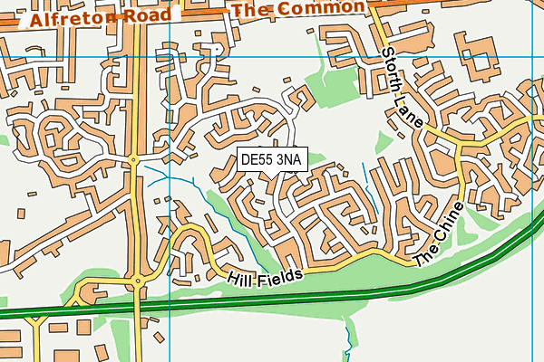 DE55 3NA map - OS VectorMap District (Ordnance Survey)
