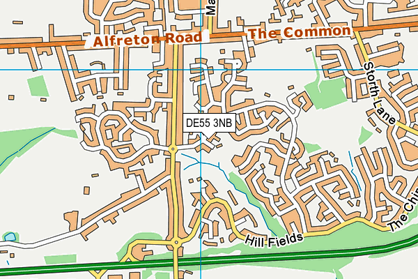 DE55 3NB map - OS VectorMap District (Ordnance Survey)