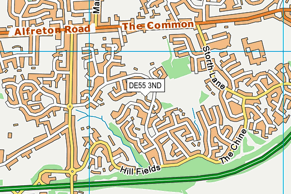 DE55 3ND map - OS VectorMap District (Ordnance Survey)